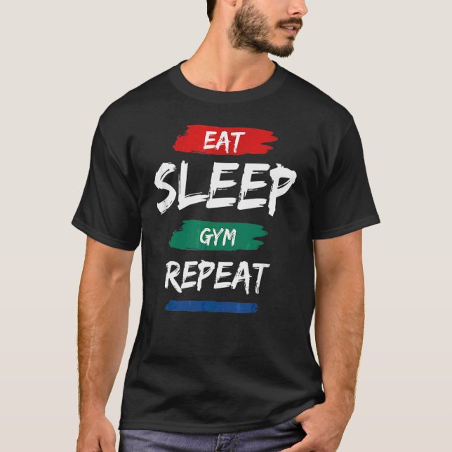Eat Svilogym Upprepa arbetsgång Tåg T Shirt (Framsida)