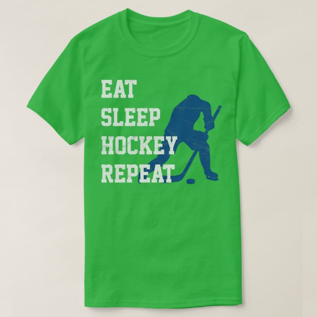 Eat Sviloläge Hockey Repeat Hockey Player T Shirt (Design framsida)