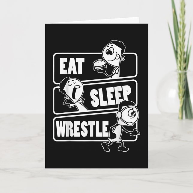 Eat Svilole Wrestle Repeat Funny Wrestling Wrestle Kort (Framsida)
