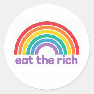Eat The Rich Rainbow Retro stickers Runt Klistermärke