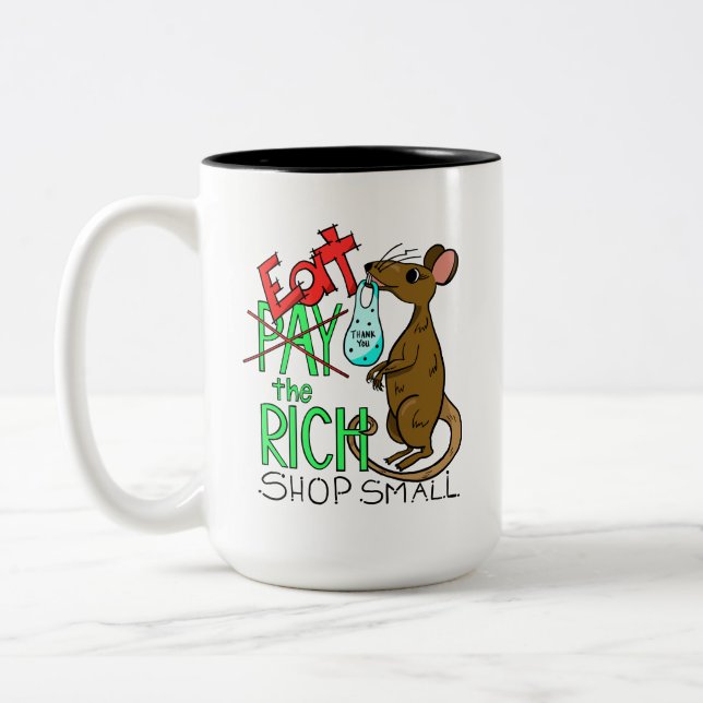 Eat the Rich - Shop Small Två-Tonad Mugg (Vänster)