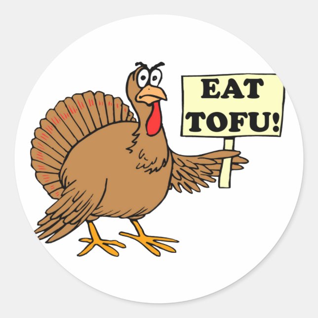 Eat Tofu Runt Klistermärke (Framsida)