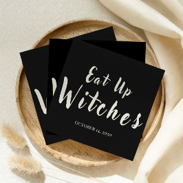 Eat Up Witches Funny Halloween Black Pappersservett