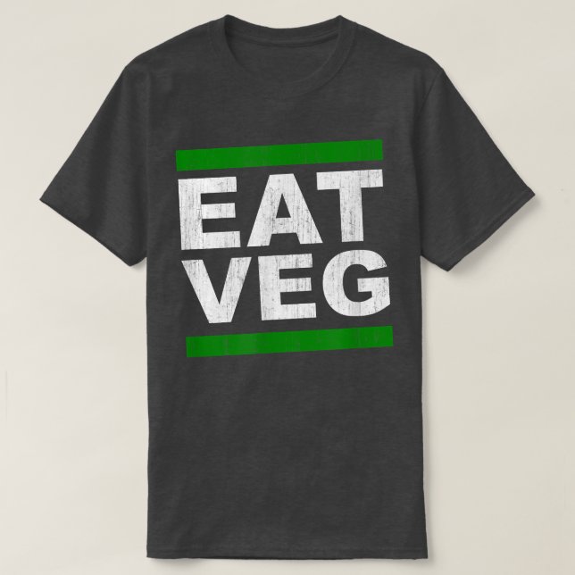 EAT VEG Vegan Vegetarian Herbiäger Plant-Based Ins T Shirt (Design framsida)