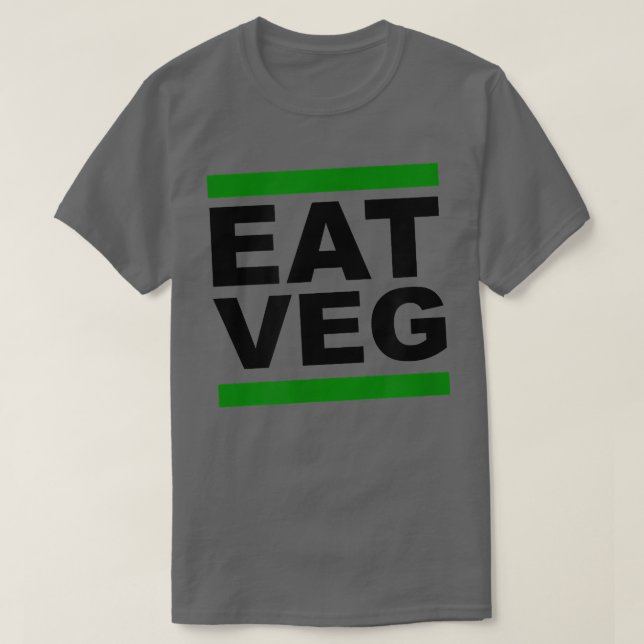 EAT VEG Vegan Vegetarian Herbiäger Plant-Based Ins T Shirt (Design framsida)