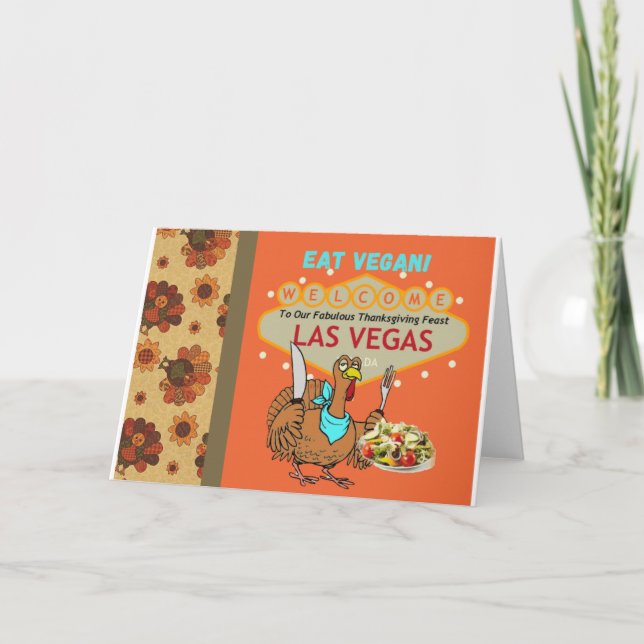 Eat Vegan Las Vegas-Thanksgiving Card Helgkort (Framsida)