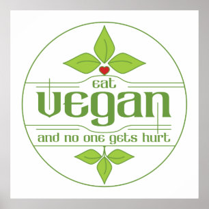 Eat Vegan och ingen får Ont Poster