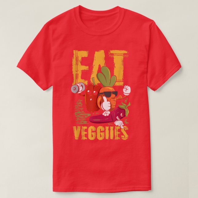 Eat Veggies Vegans Veganism Vegetarian 471 T Shirt (Design framsida)