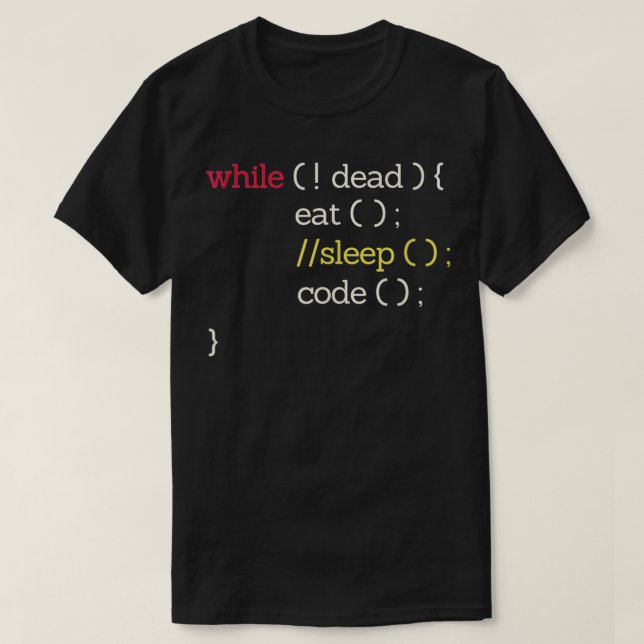 Eat-vilokod Funny Computer Science Programmer T Shirt (Design framsida)