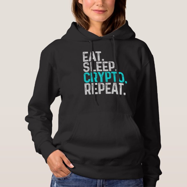 Eat-vilokrypto Repeat Funny Cryptocurrency Block T Shirt (Framsida)