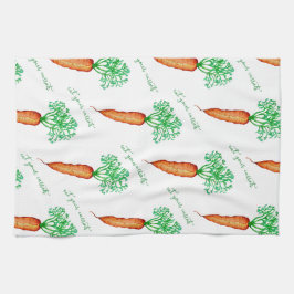 Eat Your Carrots Watercolor  Kökshandduk