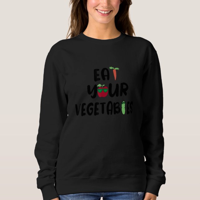 Eat Your Vegetables Weightlifting Gym Strengthspor T Shirt (Framsida)