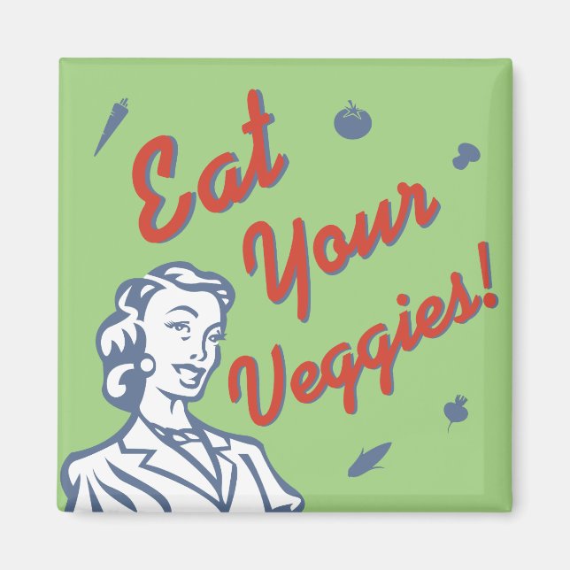 Eat Your Veggies retro Magnet (Framsidan)