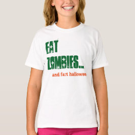 Eat Zombies och Fart Halloween Funny Comedy Grönt T-shirt