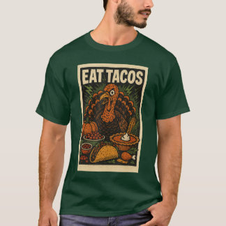 Eatacos ee Spookyurkey Vintage Horror Poster retro T Shirt