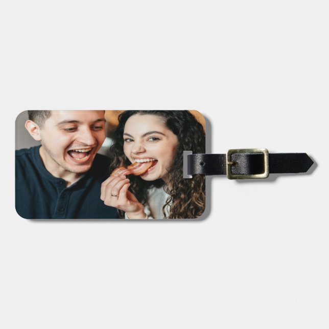 Eating Bacon Photo Customize Personalize Bagagebricka (Horisontell Framsida)