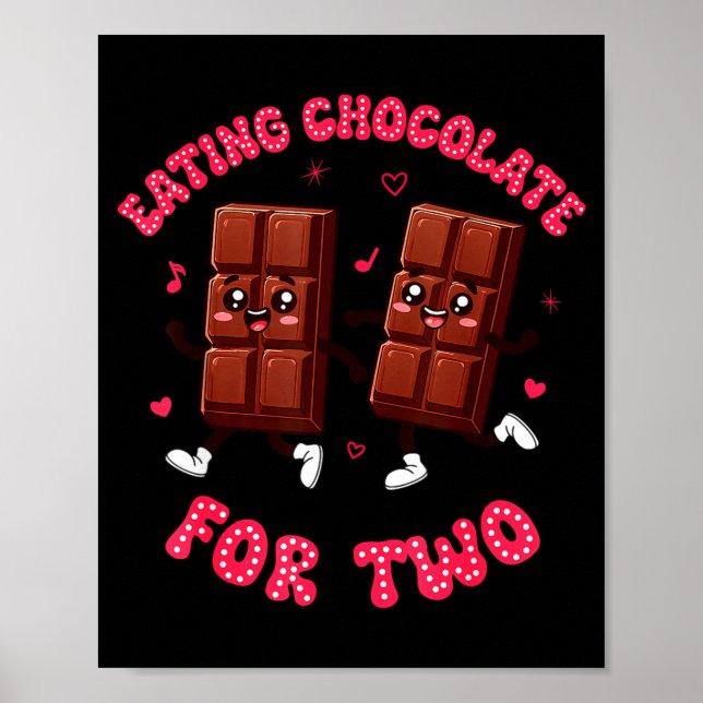 Eating Chocolate For Two Pregnancy Valentines Day  Poster (Framsidan)