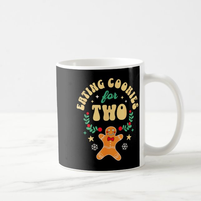 Eating Christmas Cookies For Two - Pregnancy Revea Kaffemugg (Höger)
