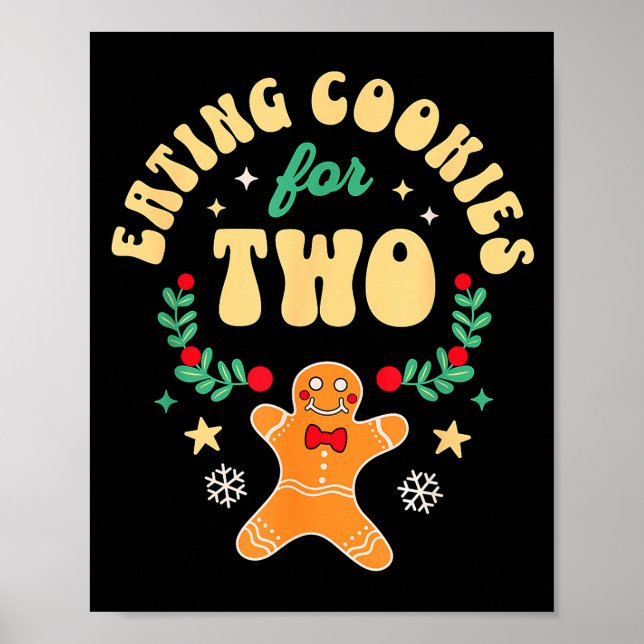 Eating Christmas Cookies For Two - Pregnancy Revea Poster (Framsidan)