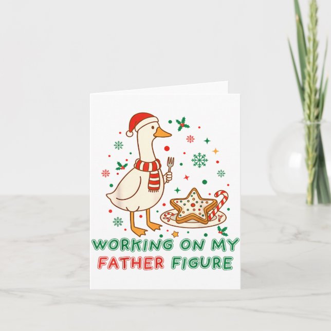 Eating Cookies For Two Working On My Dad-bod Santa Kort (Framsida)