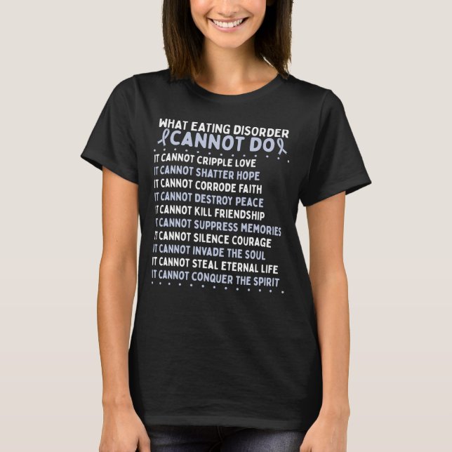 Eating Disorder Awareness Fighter Warrior Ribbon T Shirt (Framsida)