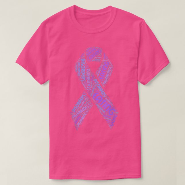 Eating Disorder Awareness Periwinkle Ribbon Word C T Shirt (Design framsida)