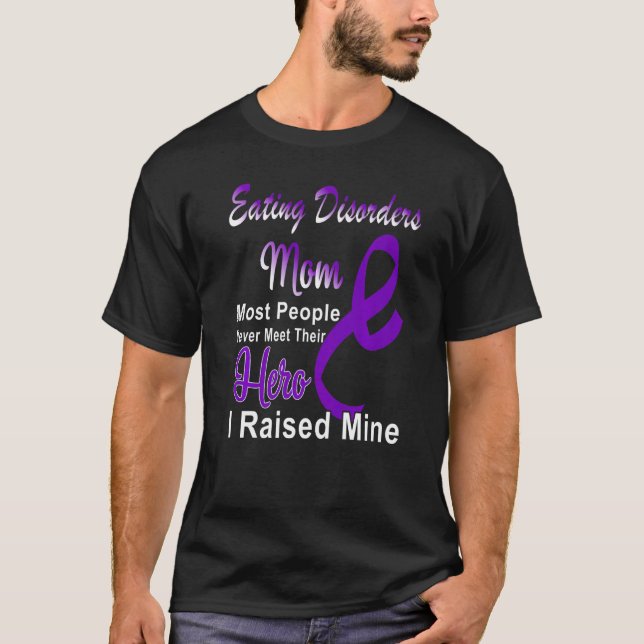 Eating Disorders Awareness Mom Support Purple Ribb T Shirt (Framsida)