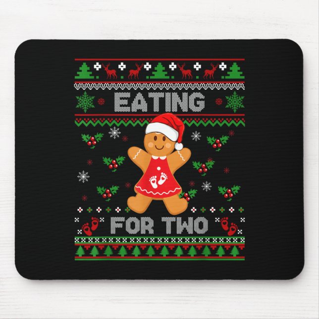 Eating For Two Pregnancy Announcement Ugly Sweater Musmatta (Framsidan)
