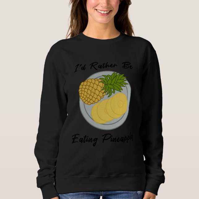 eating Fruits Pineapples Tropical Summer Fruits T Shirt (Framsida)