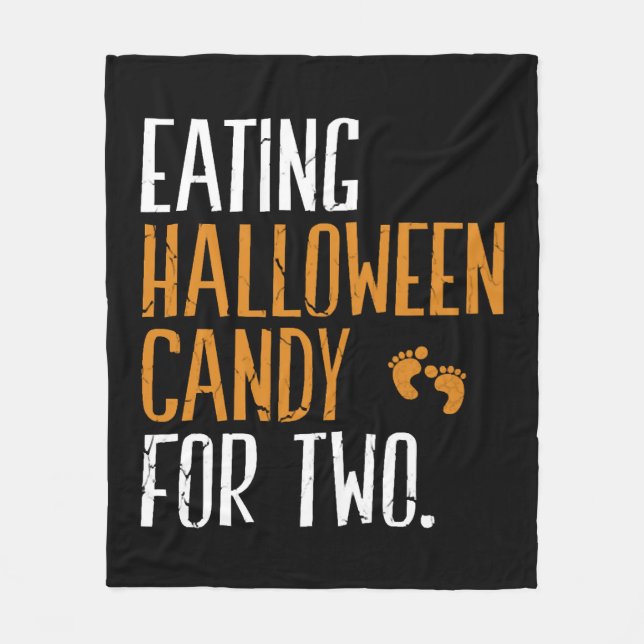 Eating Halloween Candy Gravid annons Fleecefilt (Framsidan)
