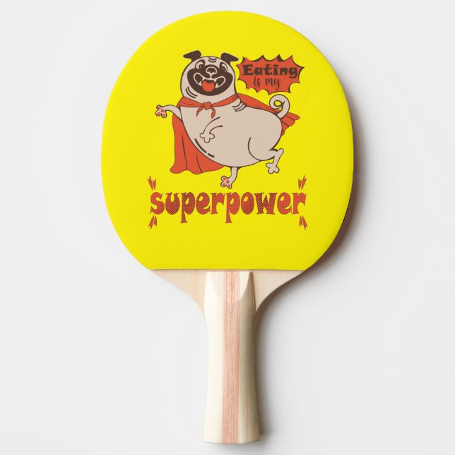 Eating is my superpower red cloak pug comic style  pingisracket (Framsidan)