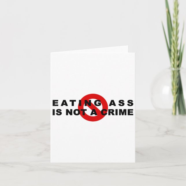 Eating Is Not A Crime Funny Quote Motivational Sar Kort (Framsida)