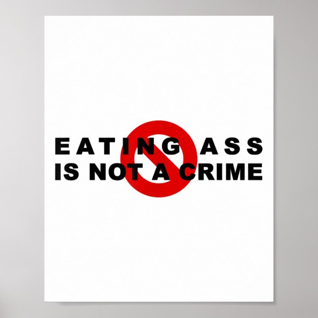 Eating Is Not A Crime Funny Quote Motivational Sar Poster (Framsidan)
