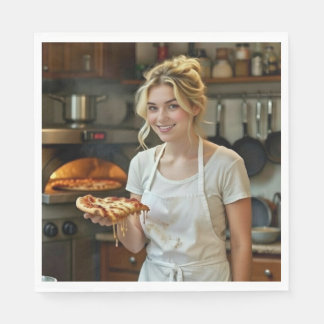 Eating Pizza Photo Personalize Customize Pappersservett