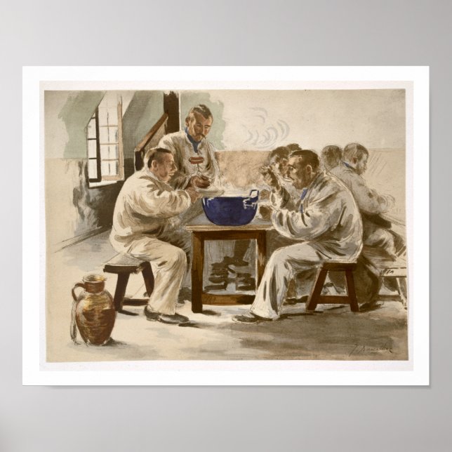 Eating Soup at the Barracks, from 'L'Estampe Moder Poster (Framsidan)