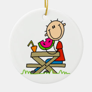 Eating Watermelon Julgransprydnad Keramik