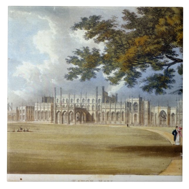 Eaton Hall, hänrycker beklär, från Ackermanns Kakelplatta (Framsidan)