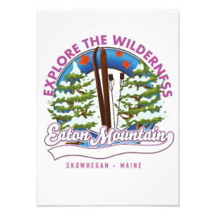 Eaton Mountain Skowhegan, Maine logotyp Fototryck