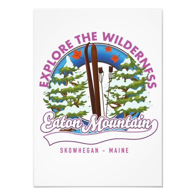 Eaton Mountain Skowhegan, Maine logotyp Fototryck (Framsidan)