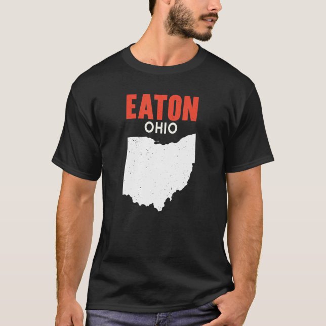Eaton Ohio USA State America Travel Ohioan T Shirt (Framsida)