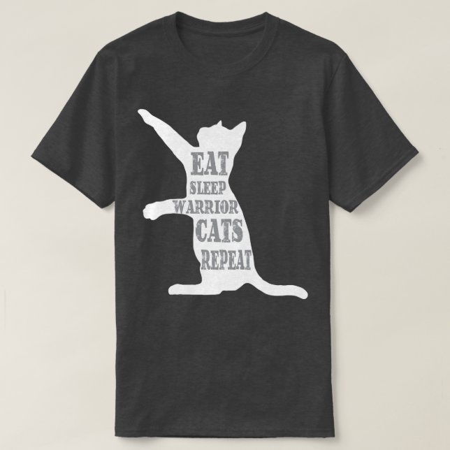 EatSföreliggandeWarrior CatsUpprepa ynklig Cat Lov T Shirt (Design framsida)