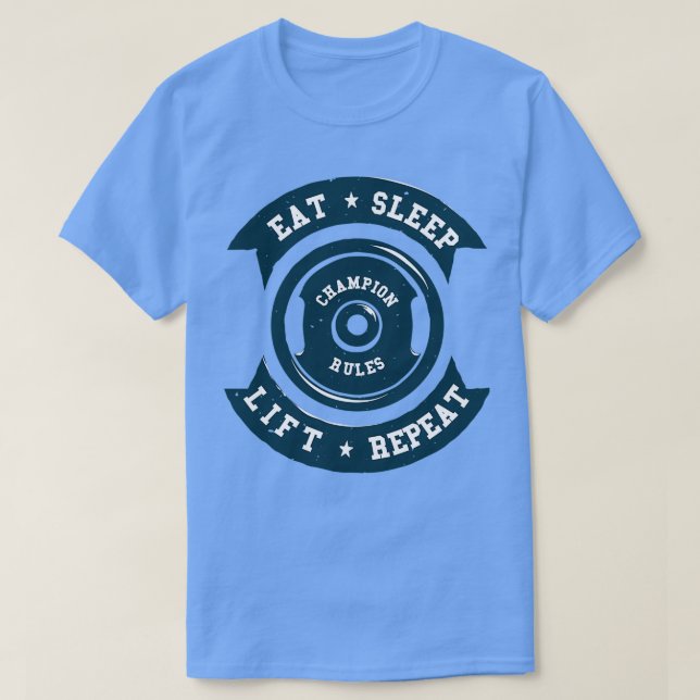 EATSLEEPLIFTREPEATchampion regler T Shirt (Design framsida)