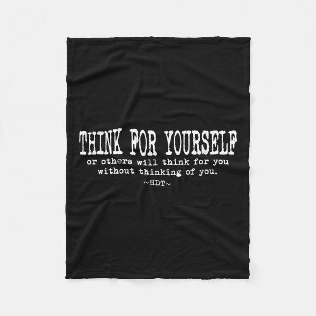 Eau Citat Motivation Inspirerande - Tänk För Dig S Fleecefilt (Framsidan)
