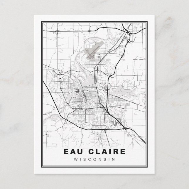 Eau Claire Karta Vykort (Framsida)
