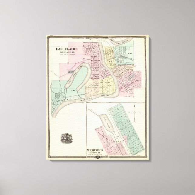Eau Claire och Medford Canvastryck (Framsida)