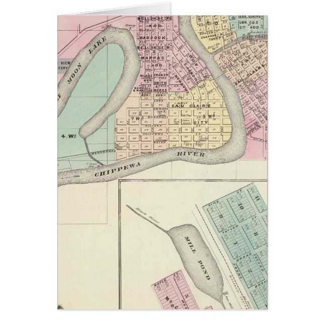 Eau Claire och Medford Hälsningskort (Framsidan)