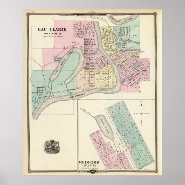 Eau Claire och Medford Poster (Framsidan)