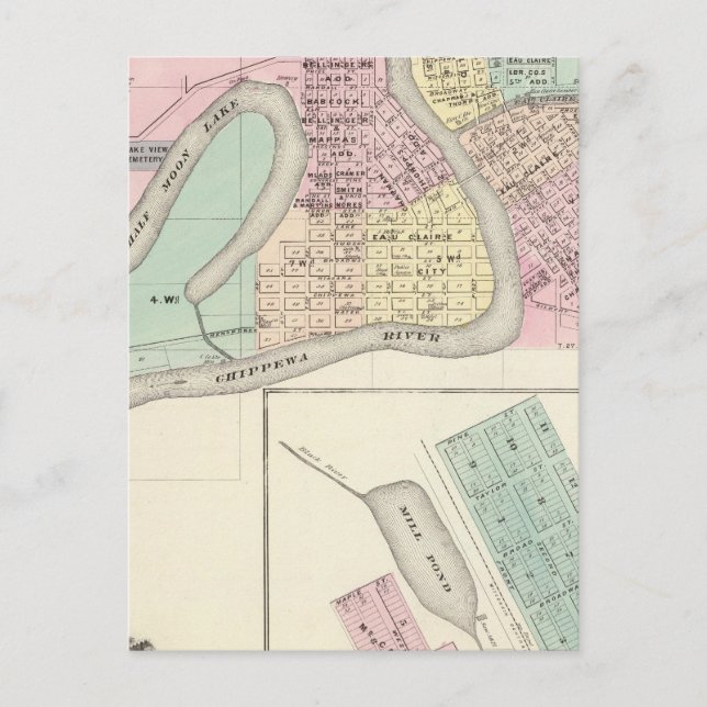 Eau Claire och Medford Vykort (Framsida)