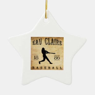 Eau Claire Wisconsin baseball 1886 Julgransprydnad Keramik