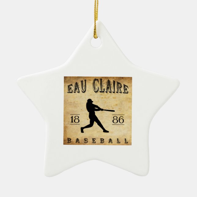 Eau Claire Wisconsin baseball 1886 Julgransprydnad Keramik (Framsidan)